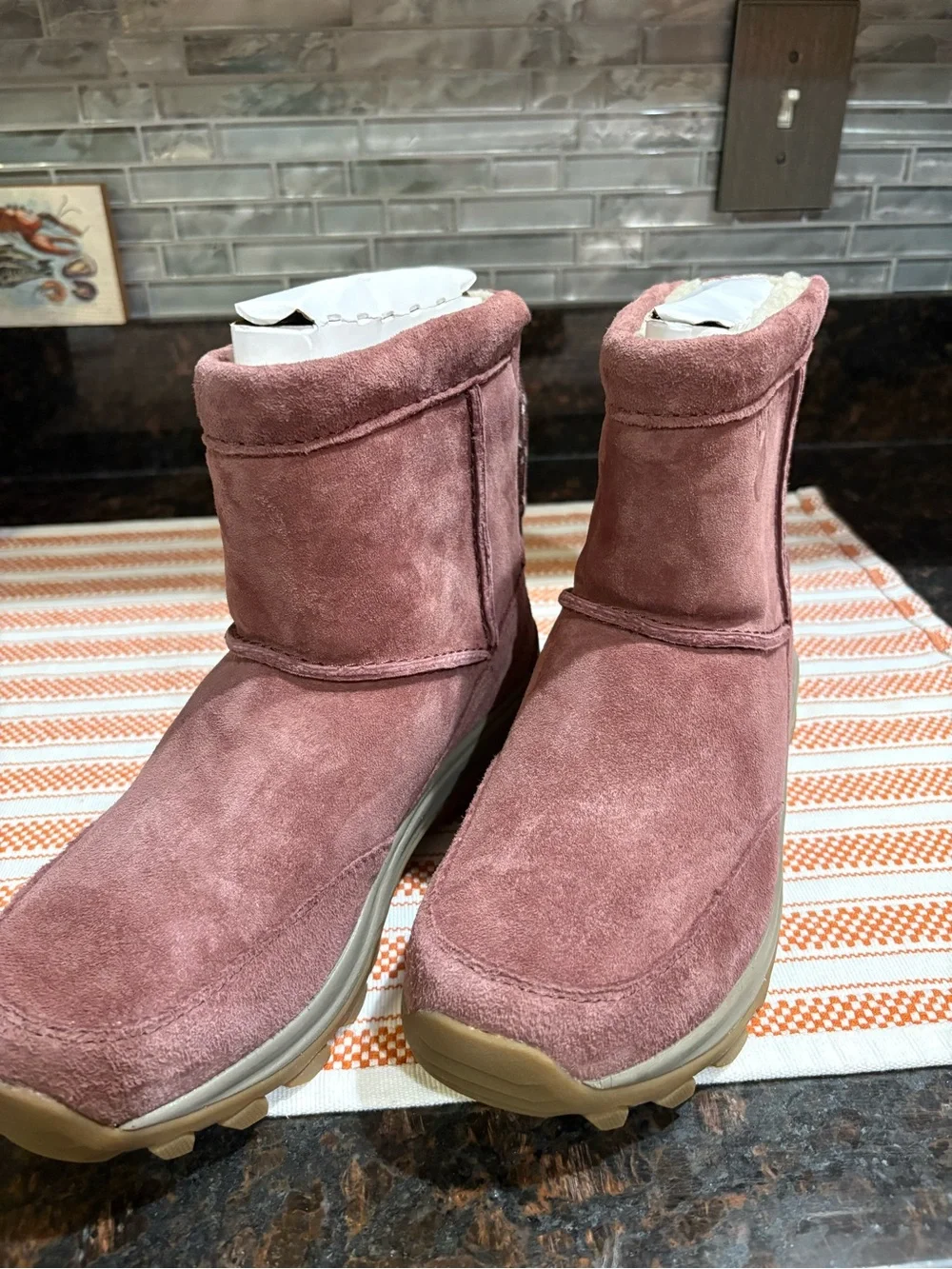 NWOT- Merrell Dusty Rose Suede Ankle Winter Boots